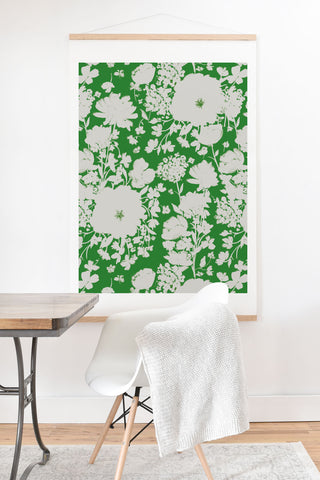 alison janssen White Beauty on Green Art Print And Hanger