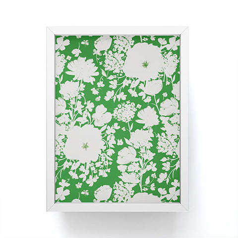 alison janssen White Beauty on Green Framed Mini Art Print