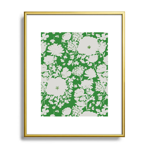 alison janssen White Beauty on Green Metal Framed Art Print