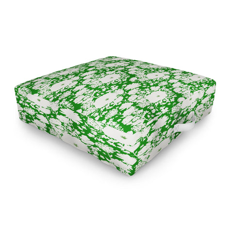 alison janssen White Beauty on Green Outdoor Floor Cushion