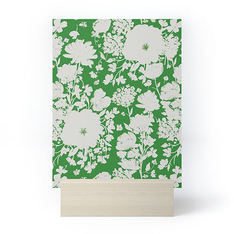 alison janssen White Beauty on Green Mini Art Print