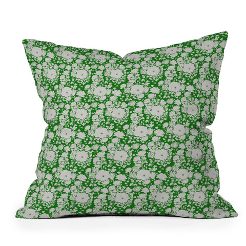 alison janssen White Beauty on Green Throw Pillow