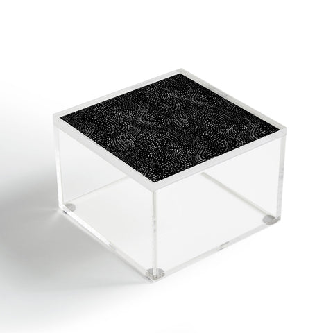 alison janssen white on black dots Acrylic Box