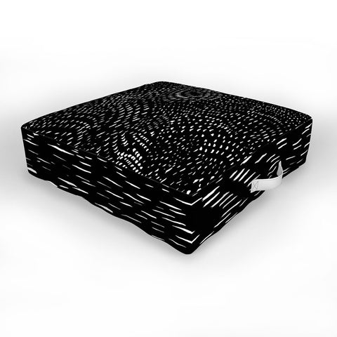 alison janssen white on black dots Outdoor Floor Cushion