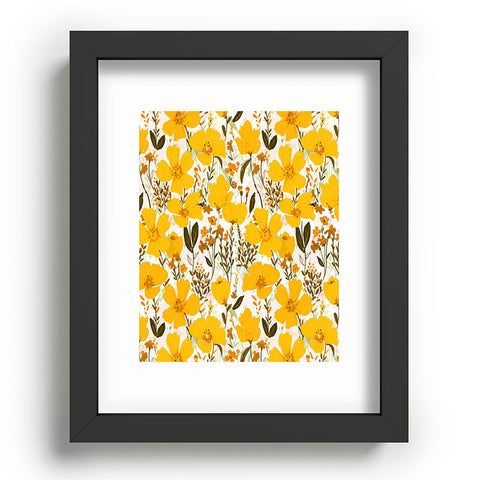 alison janssen Yellow roaming wildflowers Recessed Framing Rectangle