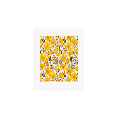 alison janssen Yellow roaming wildflowers Art Print