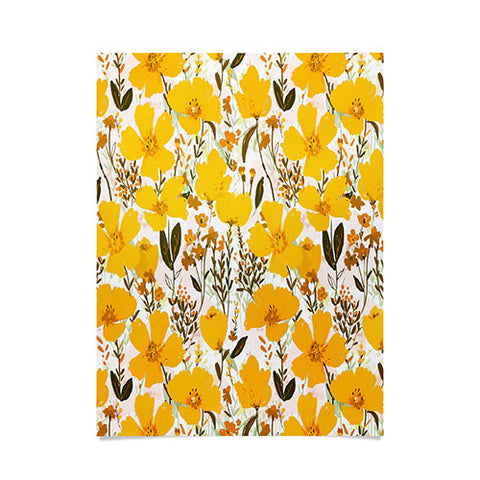 alison janssen Yellow roaming wildflowers Poster