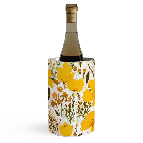 alison janssen Yellow roaming wildflowers Wine Chiller