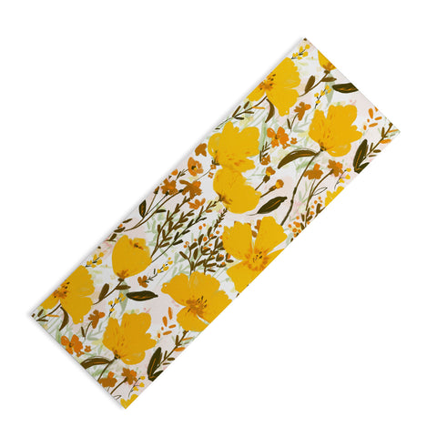 alison janssen Yellow roaming wildflowers Yoga Mat