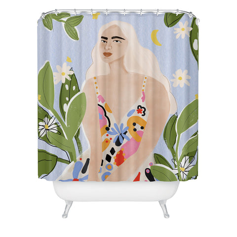 Alja Horvat Abstract dress Shower Curtain