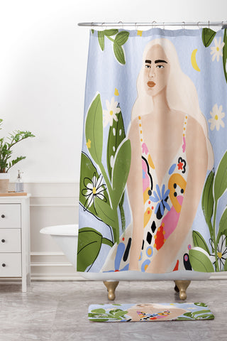 Alja Horvat Abstract dress Shower Curtain And Mat
