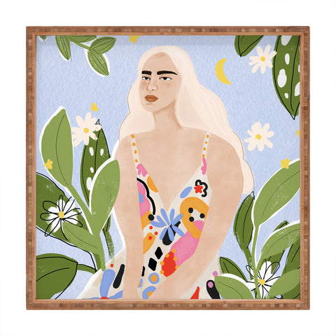 Alja Horvat Abstract dress Square Tray