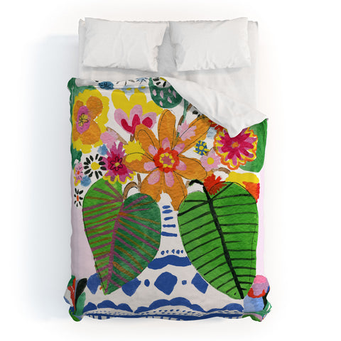 Alja Horvat Abstract Flower Bouquet Duvet Cover