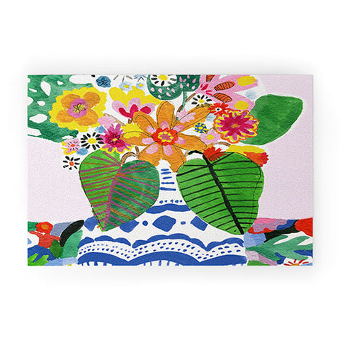 Alja Horvat Abstract Flower Bouquet Welcome Mat