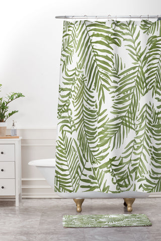 Alja Horvat Areca Palm Pattern Shower Curtain And Mat