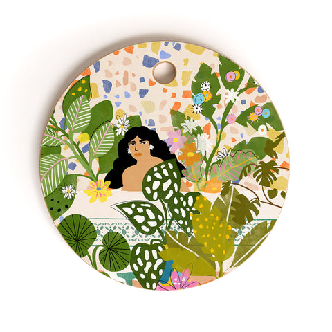 Alja Horvat Bathing With Plants Cutting Board Round
