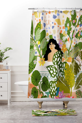 Alja Horvat Bathing With Plants Shower Curtain And Mat