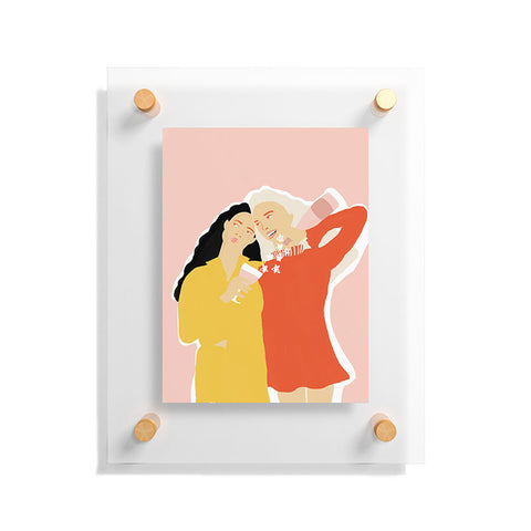 Alja Horvat Best Friends and Wine Floating Acrylic Print