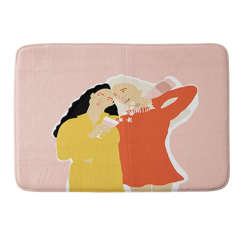 Alja Horvat Best Friends and Wine Memory Foam Bath Mat