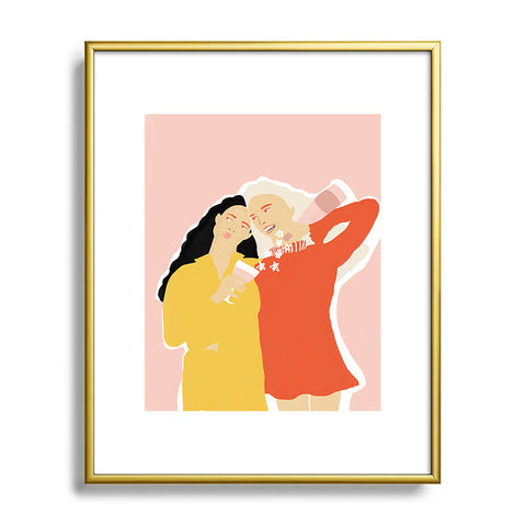 Alja Horvat Best Friends and Wine Metal Framed Art Print