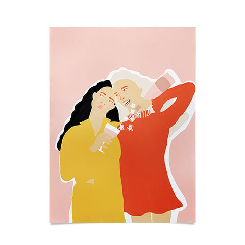 Alja Horvat Best Friends and Wine Poster