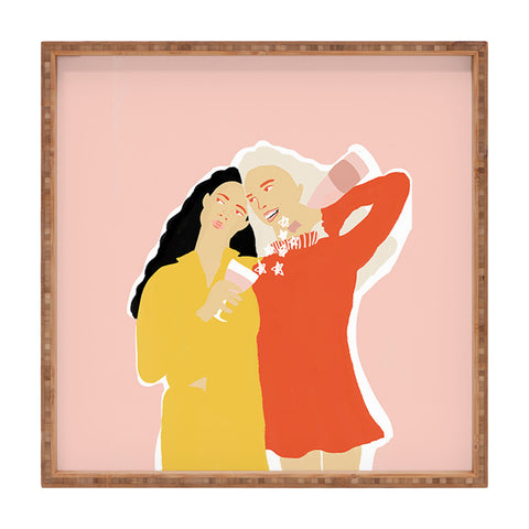Alja Horvat Best Friends and Wine Square Tray