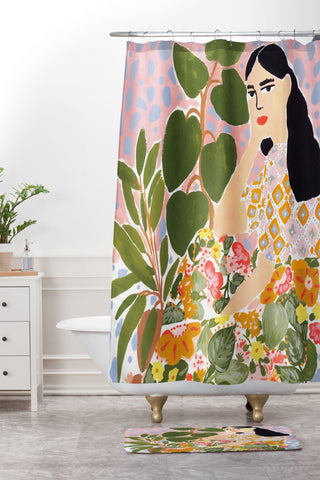 Alja Horvat Botanical Lady Shower Curtain And Mat