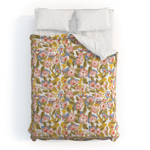 Alja Horvat Colorful flower pattern Comforter