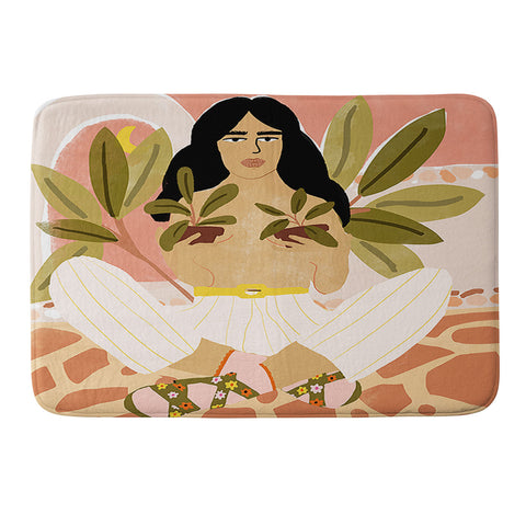 Alja Horvat Crazy Plant Lady Memory Foam Bath Mat