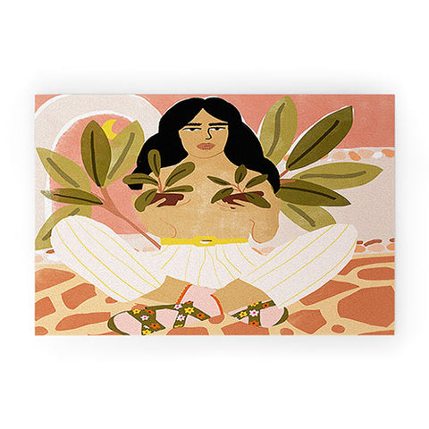 Alja Horvat Crazy Plant Lady Welcome Mat