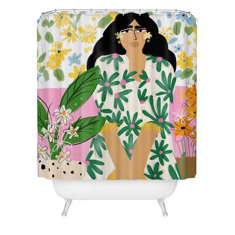 Alja Horvat Floral fever Shower Curtain