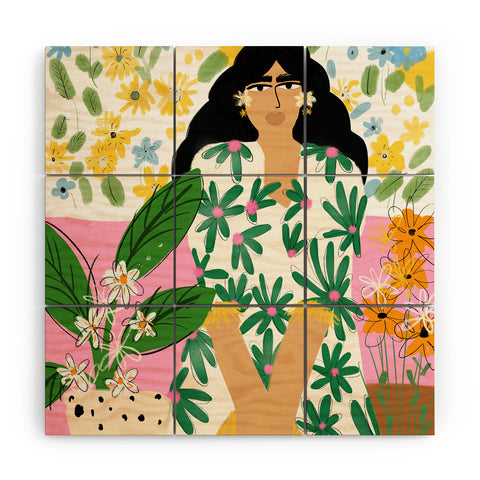 Alja Horvat Floral fever Wood Wall Mural