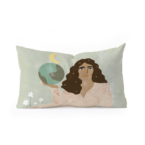 Alja Horvat God is a Woman Oblong Throw Pillow