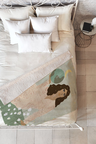 Alja Horvat God is a Woman Fleece Throw Blanket