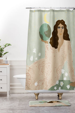 Alja Horvat God is a Woman Shower Curtain And Mat