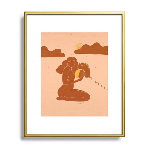 Alja Horvat Holding The sun Metal Framed Art Print