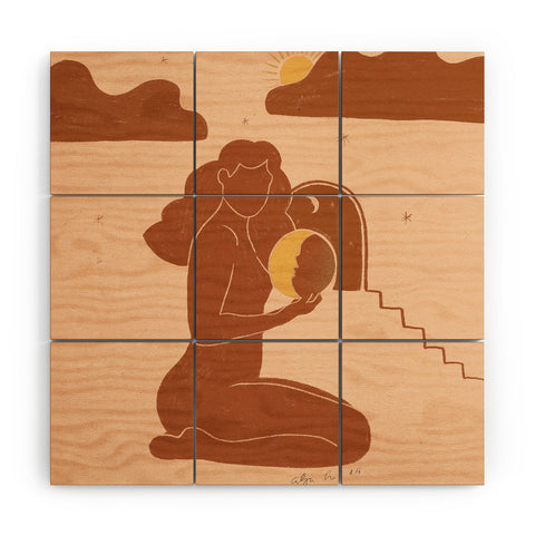 Alja Horvat Holding The sun Wood Wall Mural