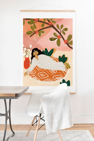 Alja Horvat Laying under the full moon Art Print And Hanger