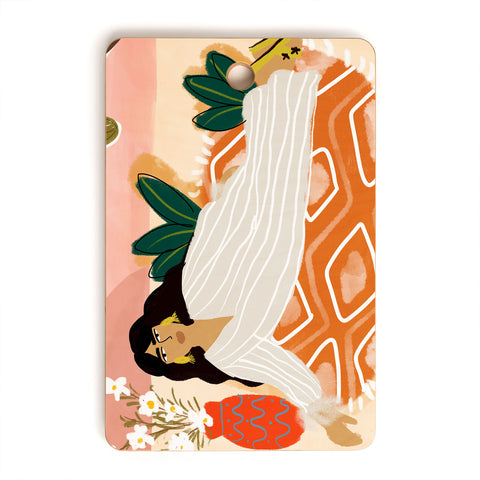 Alja Horvat Laying under the full moon Cutting Board Rectangle