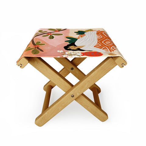 Alja Horvat Laying under the full moon Folding Stool