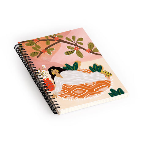 Alja Horvat Laying under the full moon Spiral Notebook
