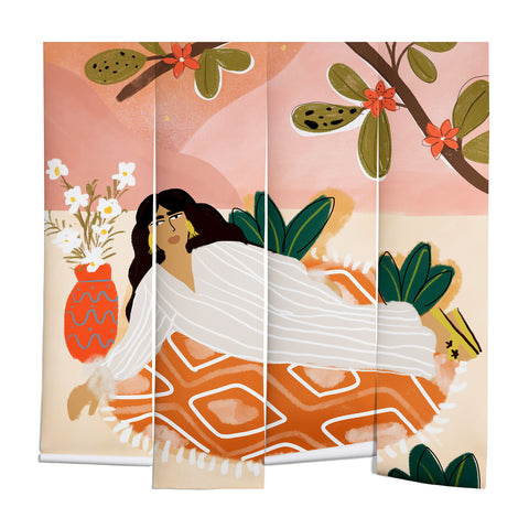 Alja Horvat Laying under the full moon Wall Mural