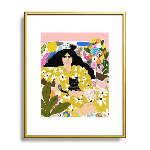 Alja Horvat Life with cats Metal Framed Art Print