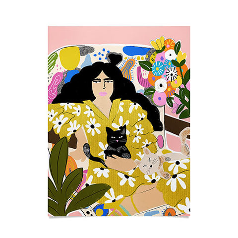 Alja Horvat Life with cats Poster