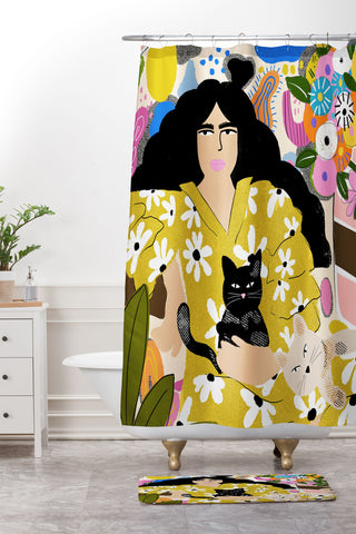 Alja Horvat Life with cats Shower Curtain And Mat