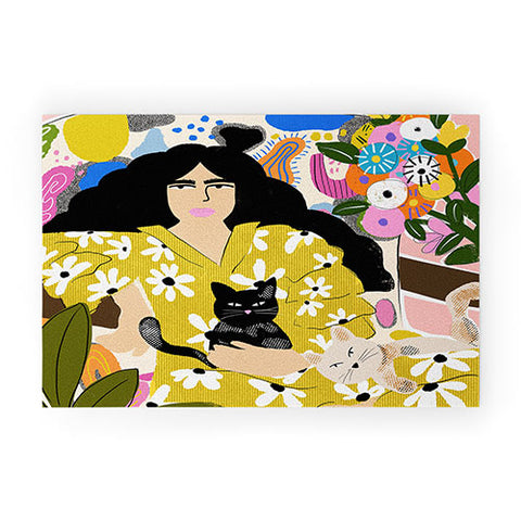 Alja Horvat Life with cats Welcome Mat