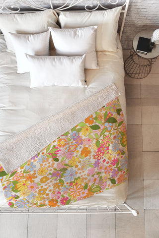 Alja Horvat Nostalgia in the garden Fleece Throw Blanket