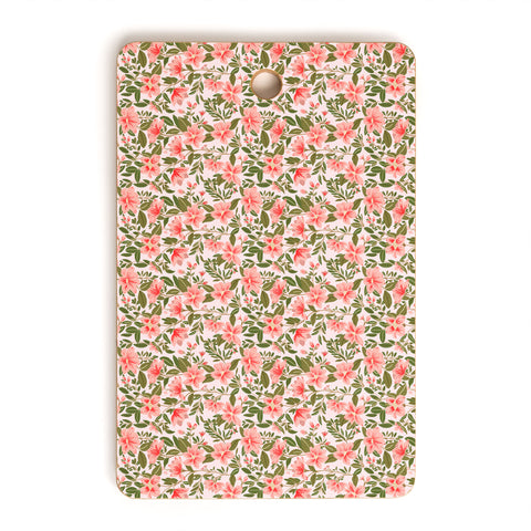 Alja Horvat Pink Botanical Pattern Cutting Board Rectangle
