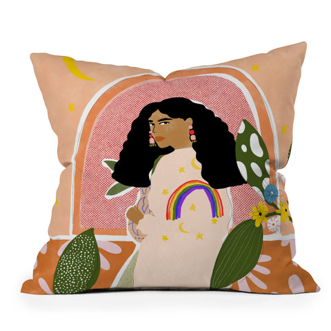 Alja Horvat Rainbow Sweater Throw Pillow