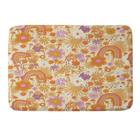 Alja Horvat Rainbows Sunshine and Stars Memory Foam Bath Mat